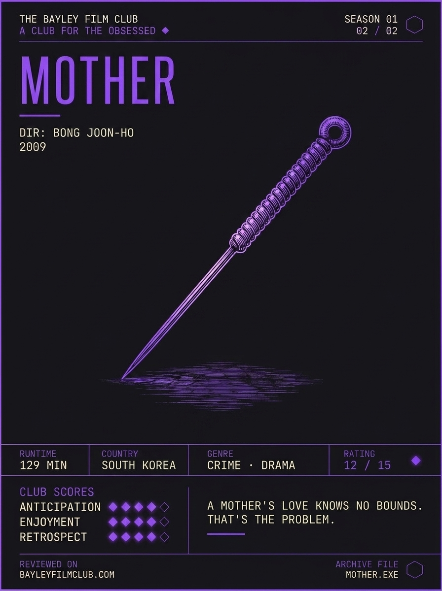 Mother (2009), directed by Bong Joon-ho — Bayley Film Club poster