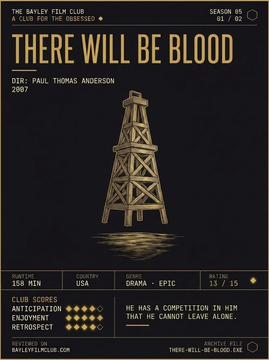 There Will Be Blood (2007), directed by Paul Thomas Anderson — Bayley Film Club poster