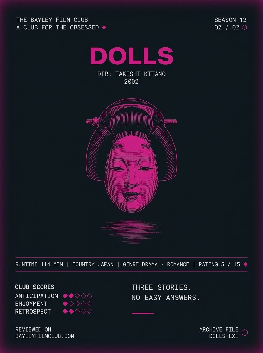 Dolls (2002), directed by Takeshi Kitano — Bayley Film Club poster