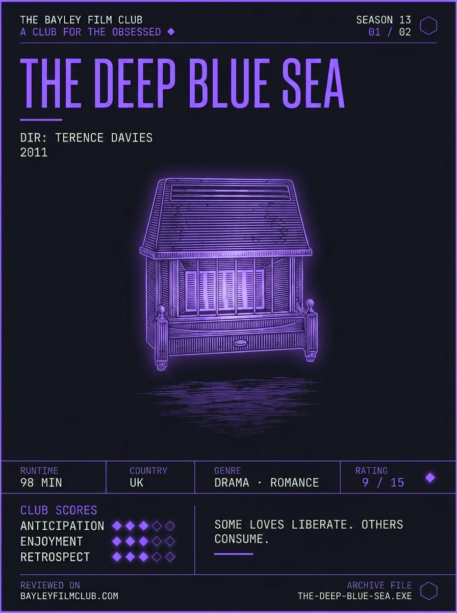 The Deep Blue Sea (2011), directed by Terence Davies — Bayley Film Club poster