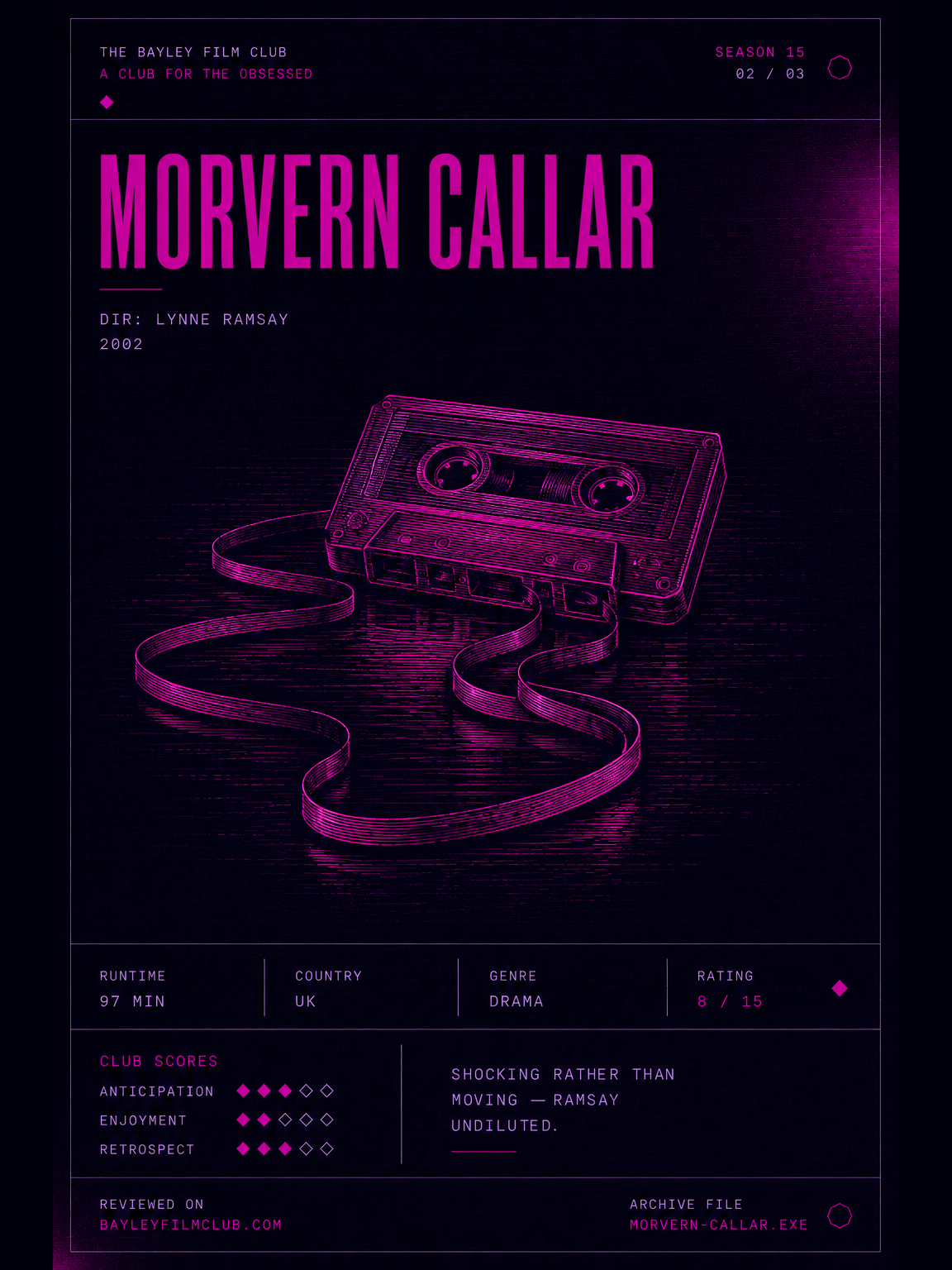 Morvern Callar (2002), directed by Lynne Ramsay — Bayley Film Club poster