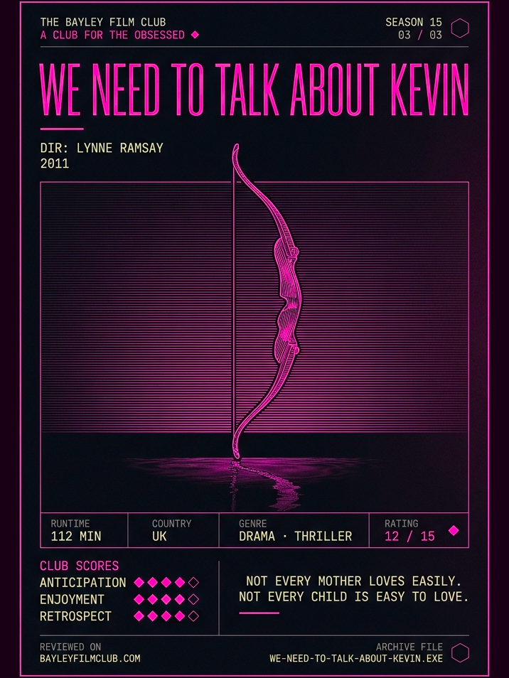 We Need to Talk About Kevin (2011), directed by Lynne Ramsay — Bayley Film Club poster